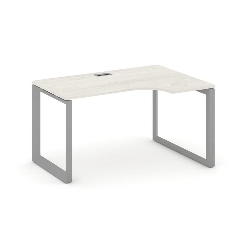 Style Project Стол рабочий эргономичный SN-59O.SPA-011(R) Дуб Наварра/Металл Серый/Серебро Заглушка
