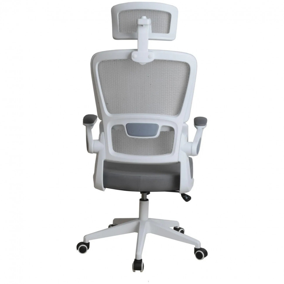 Кресло GRAMBER C16, серое+белый пластик