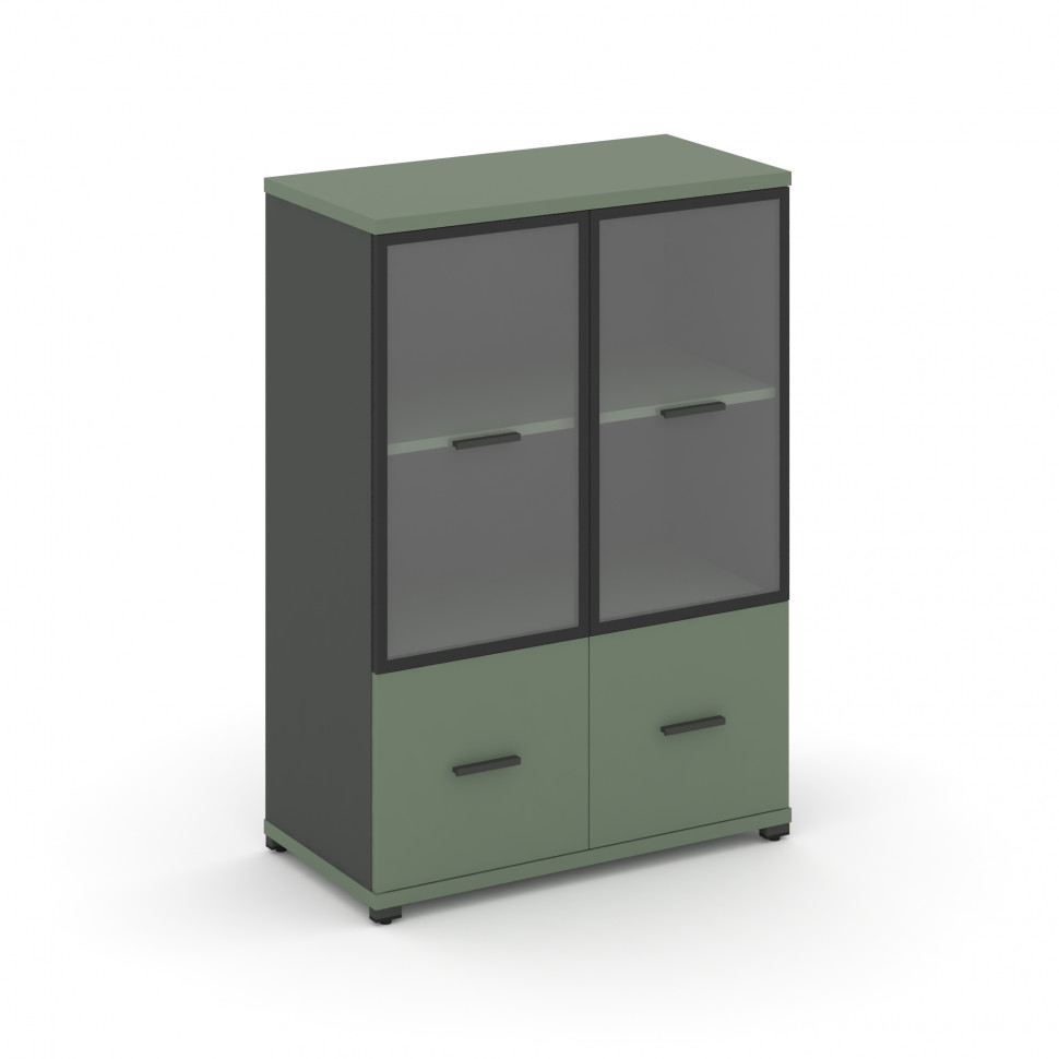 Concept Шкаф 1 широкая секция, 3 ниши CN.STS-312 RPB A Кобо/Антрацит/Металл Антрацит/Прозрачный 836*