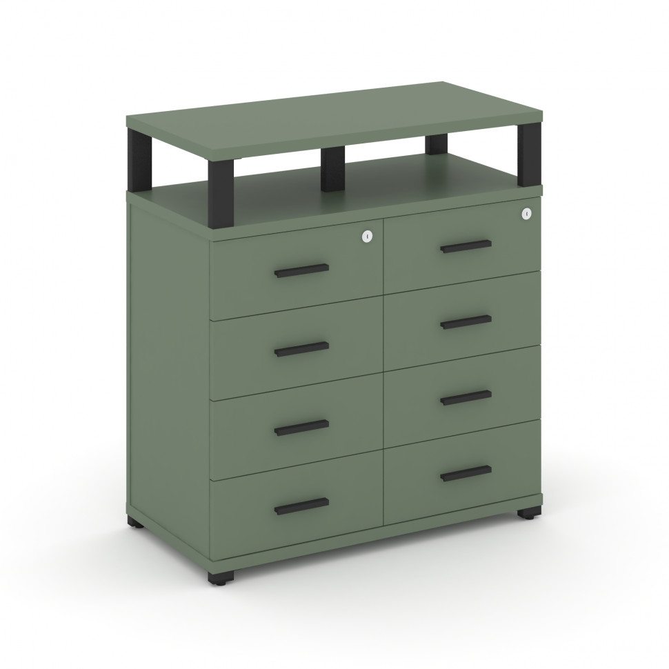 Concept Тумба приставная широкая 8 ящ. с надставкой широкой CN.TSP-015 B Кобо/Металл Черный 836*420* Concept Тумба приставная широкая 8 ящ. с надставкой широкой CN.TSP-015 B Кобо/Металл Черный 836*420*