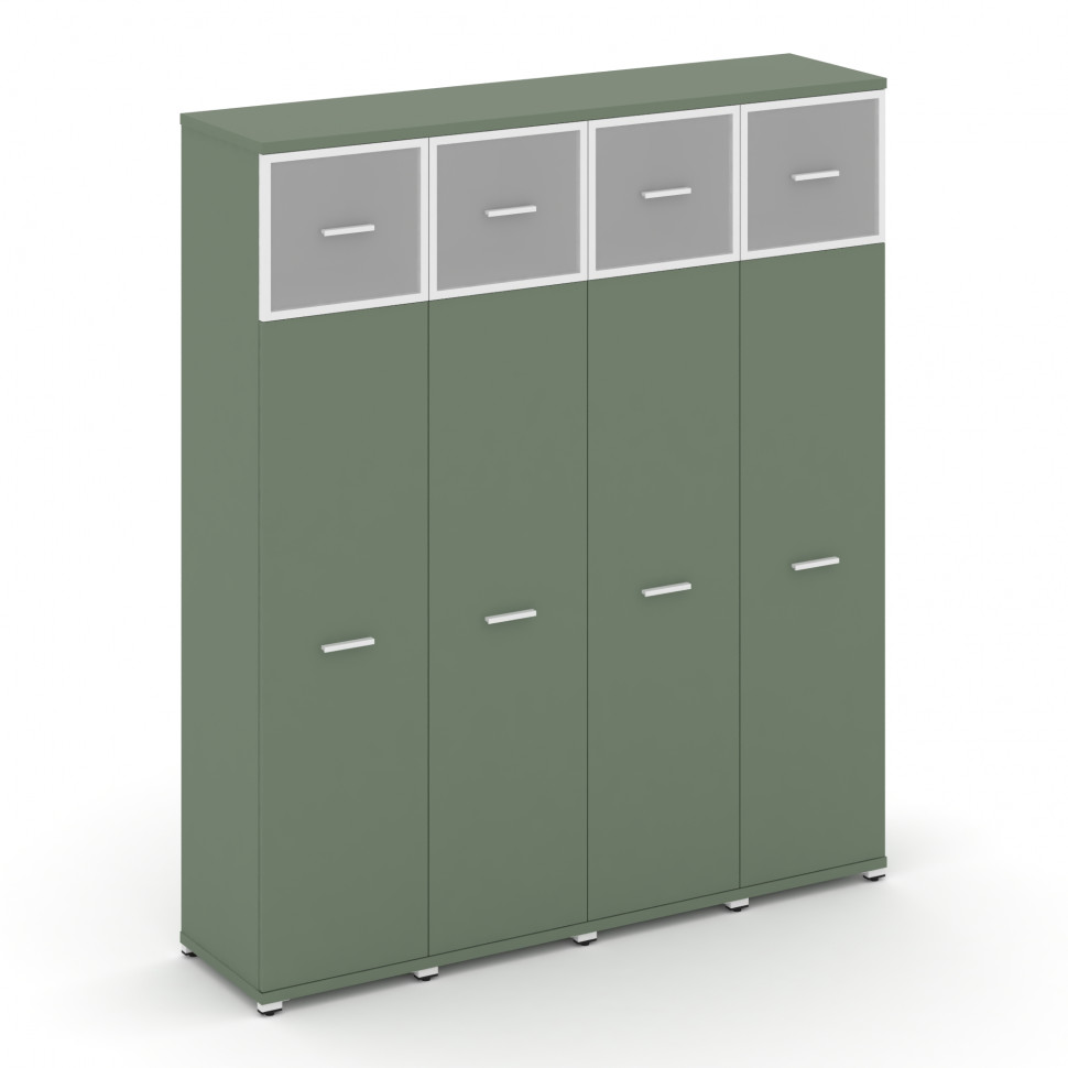 Concept Шкаф 4 узкие секции, 5 ниш CN.STU-547 RMW W Кобо/Металл Белый/Сатин 1668*420*1922