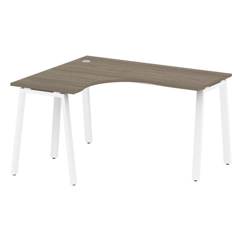 Metal System Стол криволинейный левый на А-образном м/к БА.СА-3 (L) Вяз Благородный/Металл Белый 140 Metal System Стол криволинейный левый на А-образном м/к БА.СА-3 (L) Вяз Благородный/Металл Белый 140