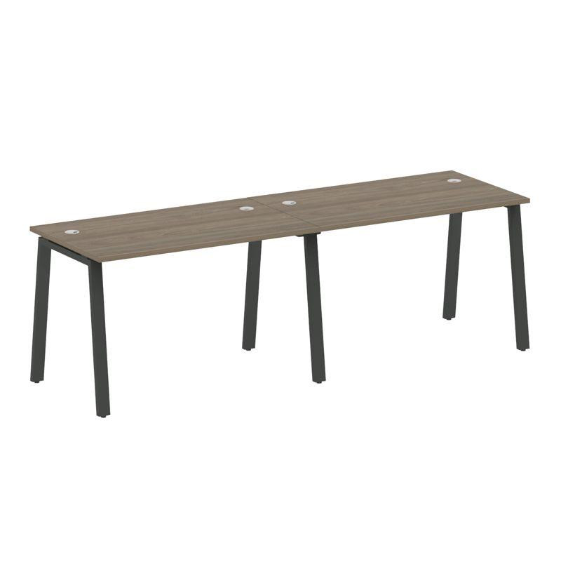 Metal System Рабочая станция на 2 места на А-образном м/к БА.СМ-2.2 Вяз Благородный/Металл Антрацит