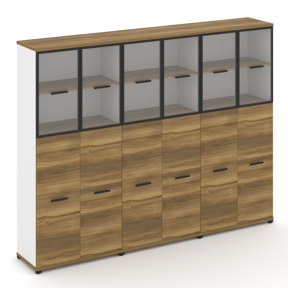 Concept Шкаф 3 широкие секции, 5 ниш CN.STS-535 RPB B Сандал Янтарный/Белый Бриллиант/Металл Черный/ Concept Шкаф 3 широкие секции, 5 ниш CN.STS-535 RPB B Сандал Янтарный/Белый Бриллиант/Металл Черный/