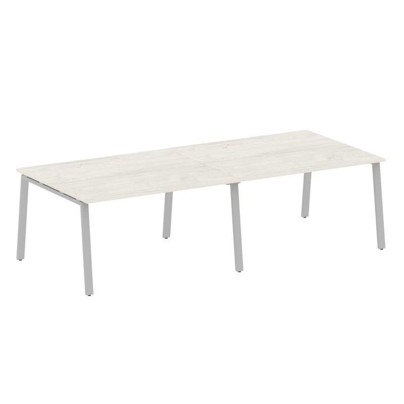 Metal System Переговорный стол (2 столешницы) на А-образном м/к БА.ПРГ-2.3 Дуб Наварра/Металл Серый