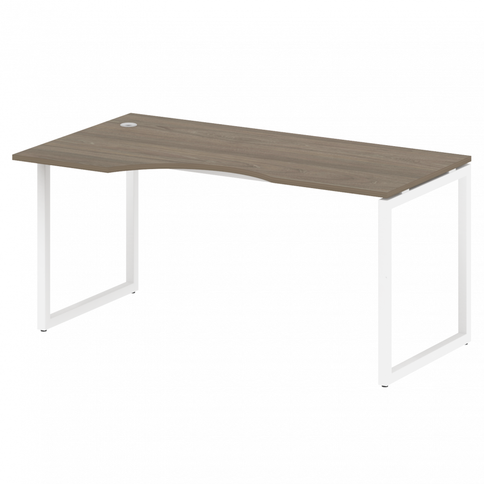 Metal System Quattro Стол криволинейный левый на О-образном м/к 40БО.СА-1 (L) Вяз Благородный/Металл