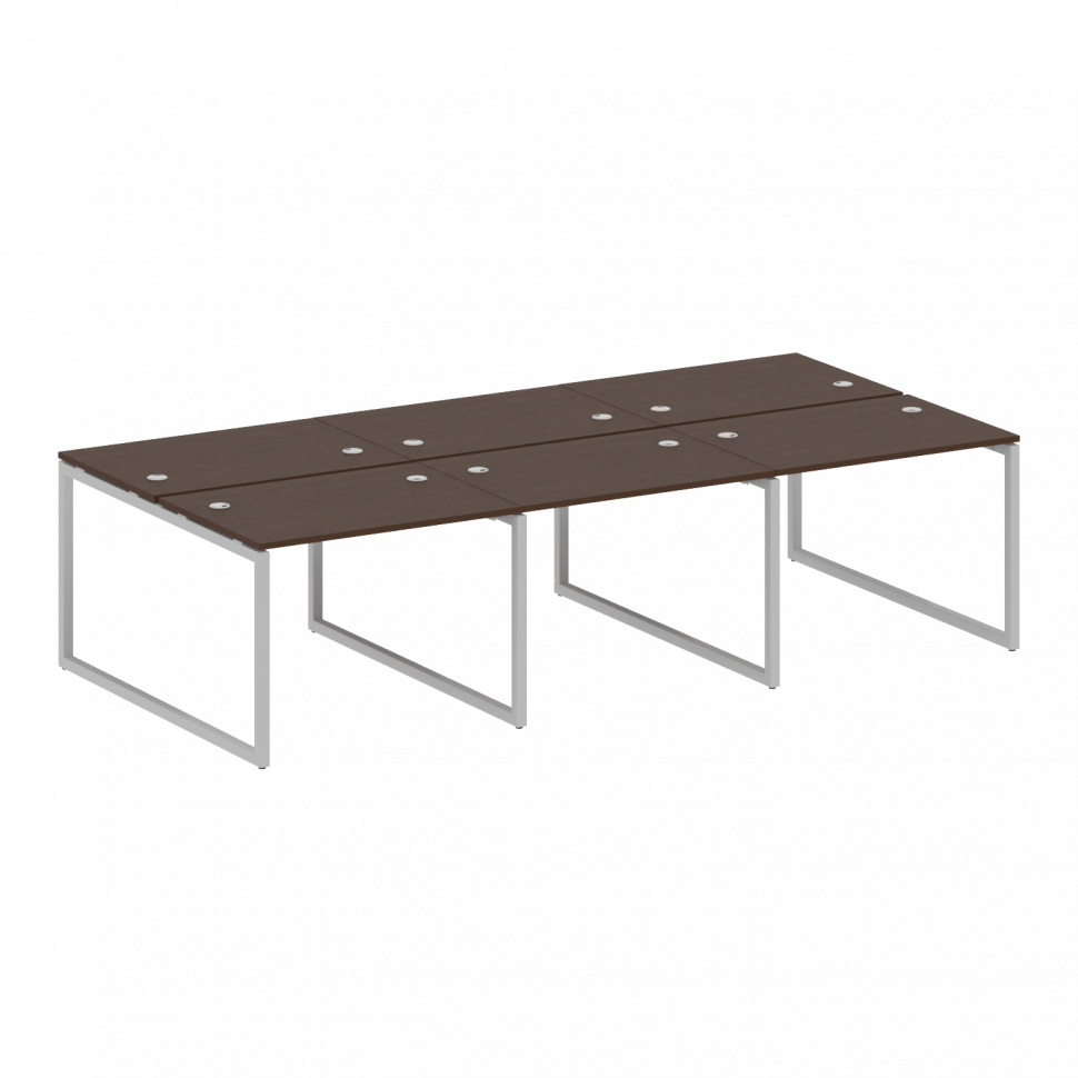 Metal System Quattro Рабочая станция на 6 раб. мест на О-образном м/к 40БО.СМ-6.1 Венге Цаво/Металл Metal System Quattro Рабочая станция на 6 раб. мест на О-образном м/к 40БО.СМ-6.1 Венге Цаво/Металл