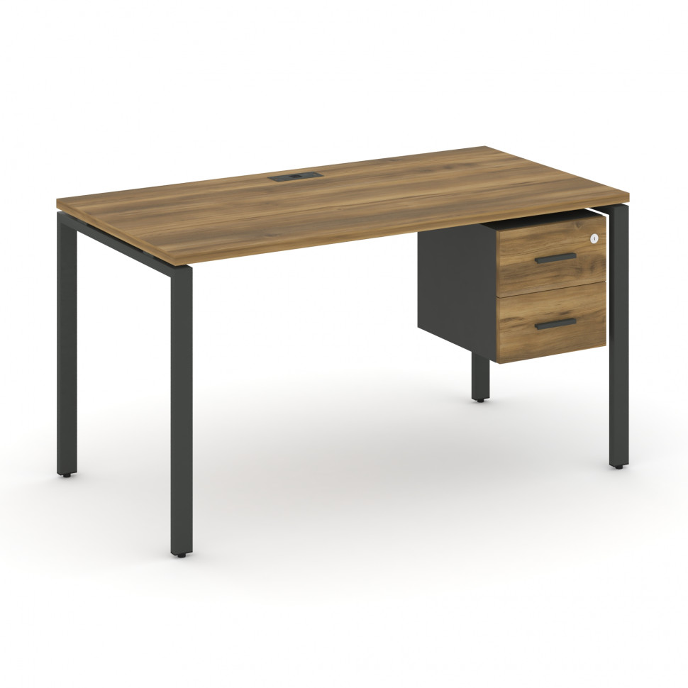 Concept Стол рабочий с подвесной тумбой с 2 ящ. CN.SP-113 A Сандал Янтарный/Антрацит/Металл Антрацит Concept Стол рабочий с подвесной тумбой с 2 ящ. CN.SP-113 A Сандал Янтарный/Антрацит/Металл Антрацит