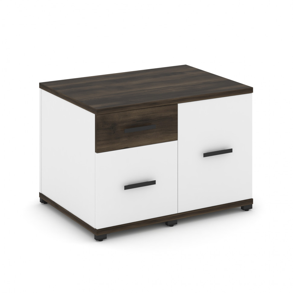 Concept Тумба приставная сервисная CN.TSR-001 B Дуб Мали/Белый Бриллиант/Металл Черный 836*600*583 Concept Тумба приставная сервисная CN.TSR-001 B Дуб Мали/Белый Бриллиант/Металл Черный 836*600*583