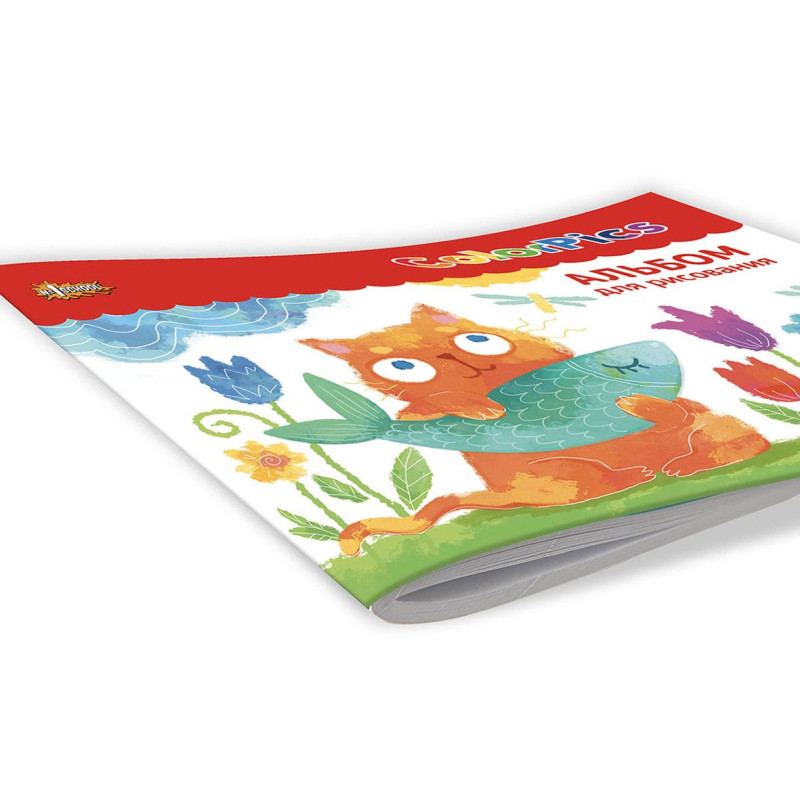 Альбом для рисования №1 School ColorPics 10 л. скрепка А4 ВД 4шт/уп