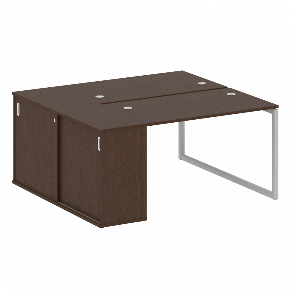 Metal System Quattro Рабочая станция с шкафом-купе на О-образном м/к 40БО.РС-СШК-1.2 Т Венге Цаво/Ме