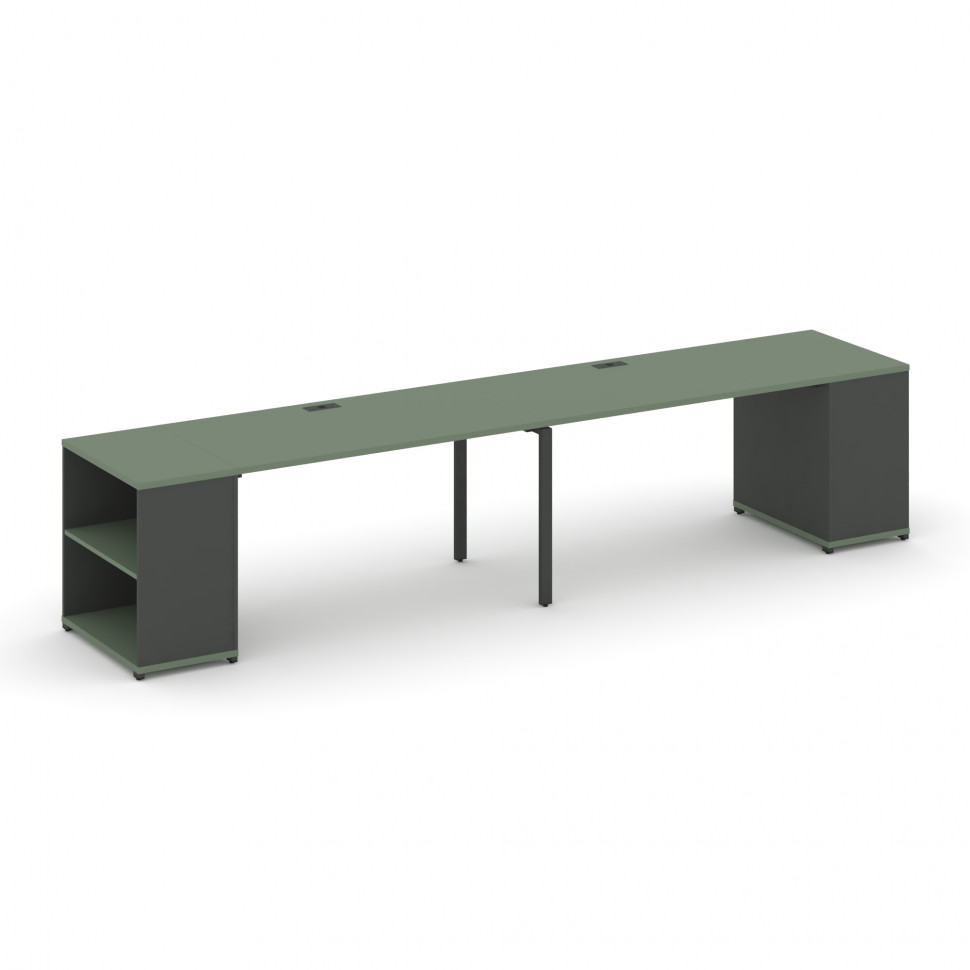 Concept Рабочая станция с опорными стеллажами CN.ORS-204 Кобо/Антрацит/Металл Антрацит 4000*720*750 Concept Рабочая станция с опорными стеллажами CN.ORS-204 Кобо/Антрацит/Металл Антрацит 4000*720*750