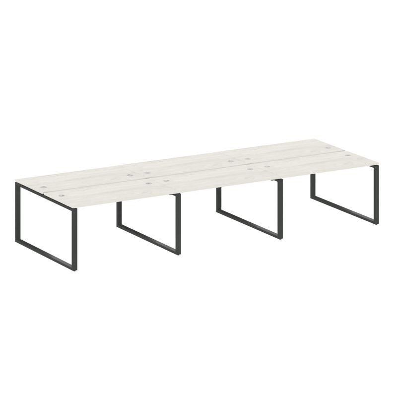 Metal System Рабочая станция на 6 мест на О-образном м/к БО.СМ-6.3 Дуб Наварра/Металл Антрацит 4200*