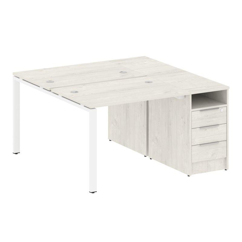 Metal System Рабочая станция с тумбой на П-образном м/к БП.РС-СТП-2.1 Дуб Наварра/Металл Белый 1412* Metal System Рабочая станция с тумбой на П-образном м/к БП.РС-СТП-2.1 Дуб Наварра/Металл Белый 1412*