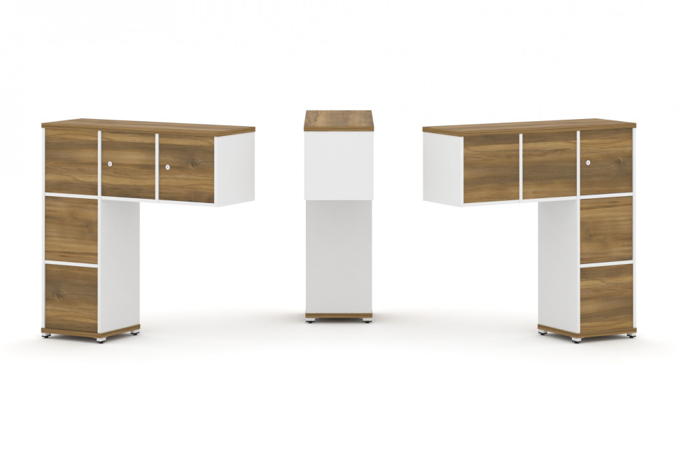 Concept Надставка низкая CN.DNN-006 Сандал Янтарный/Белый Бриллиант/Металл Белый 1099*365*1130