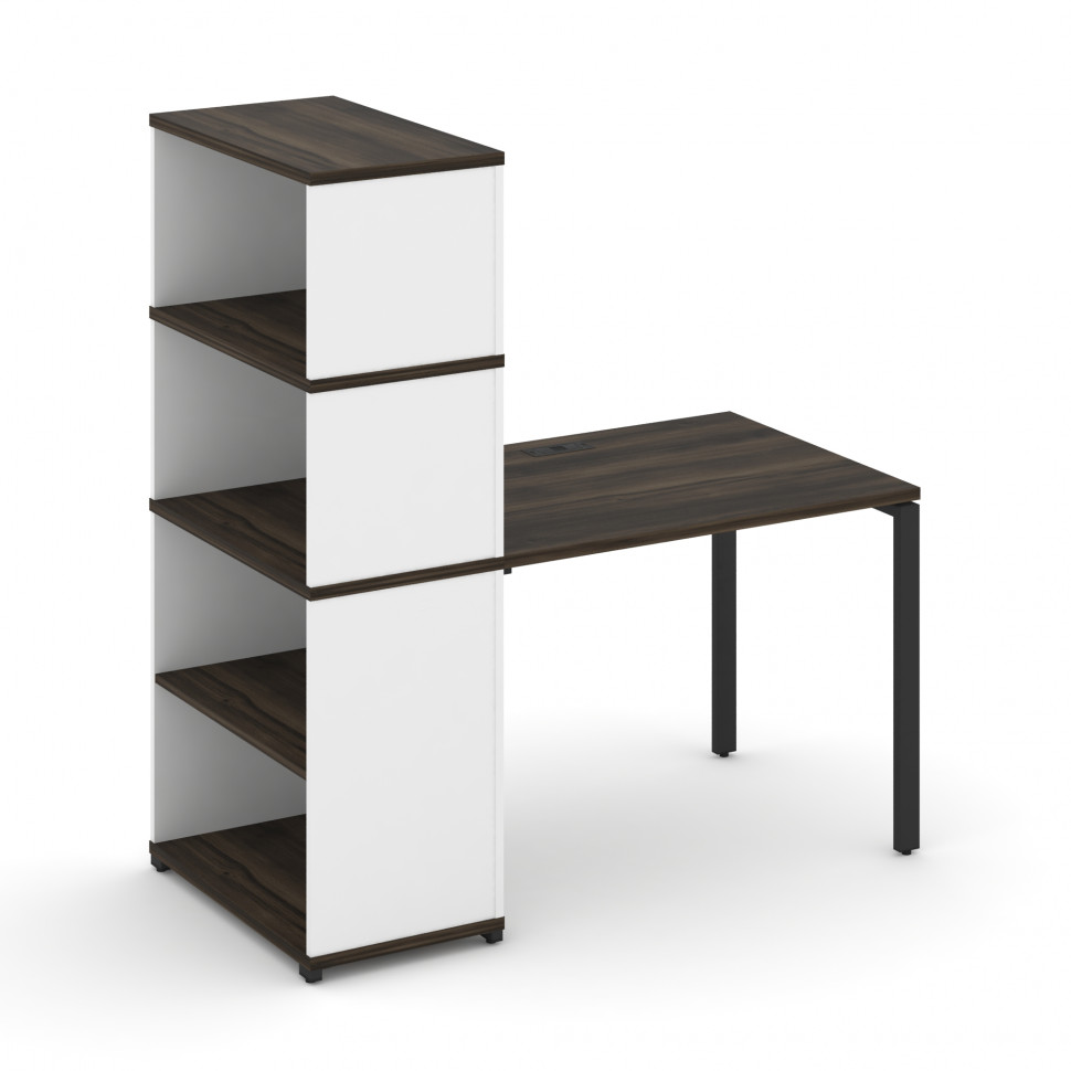 Concept Стол рабочий с опорным стеллажом с надставкой выс. CN.SP-213 Дуб Мали/Белый Бриллиант/Металл