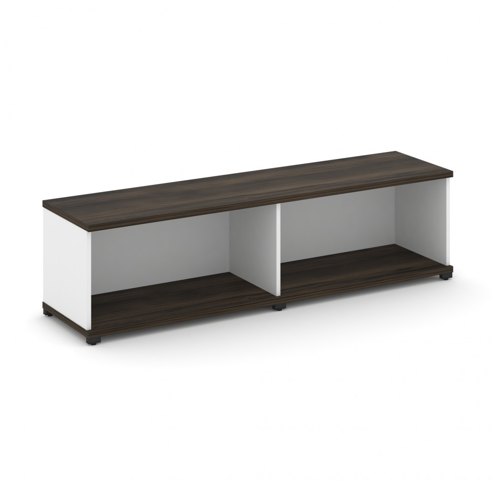 Concept Стеллаж 2 широкие секции, 1 ниша CN.STS-120 Дуб Мали/Белый Бриллиант/Металл Черный 1668*420*