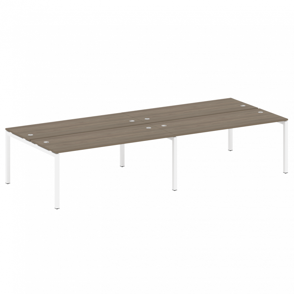 Metal System Quattro Рабочая станция на 4 места на П-образном м/к 50БП.СМ-4.5 Вяз Благородный/Металл