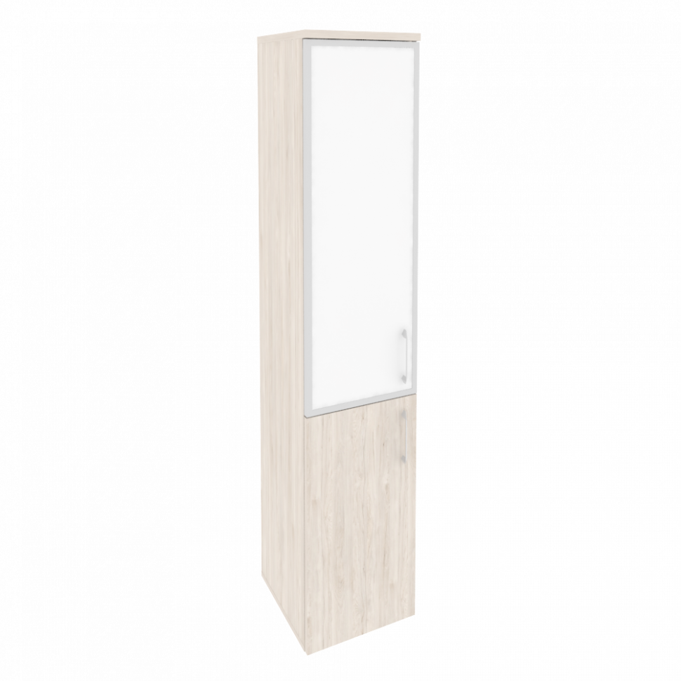 Onix Шкаф высокий узкий левый O.SU-1.2 R (L) white Денвер Светлый/Стекло White 400*420*1977
