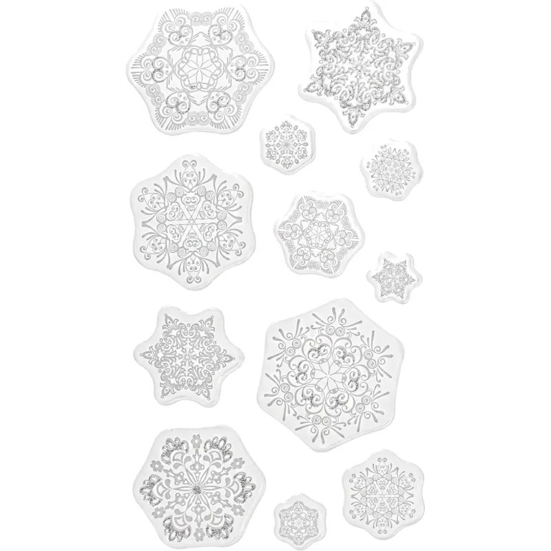 Наклейка Новогодняя на окно Ледяные узоры, 25x14,4см  НУ-7033