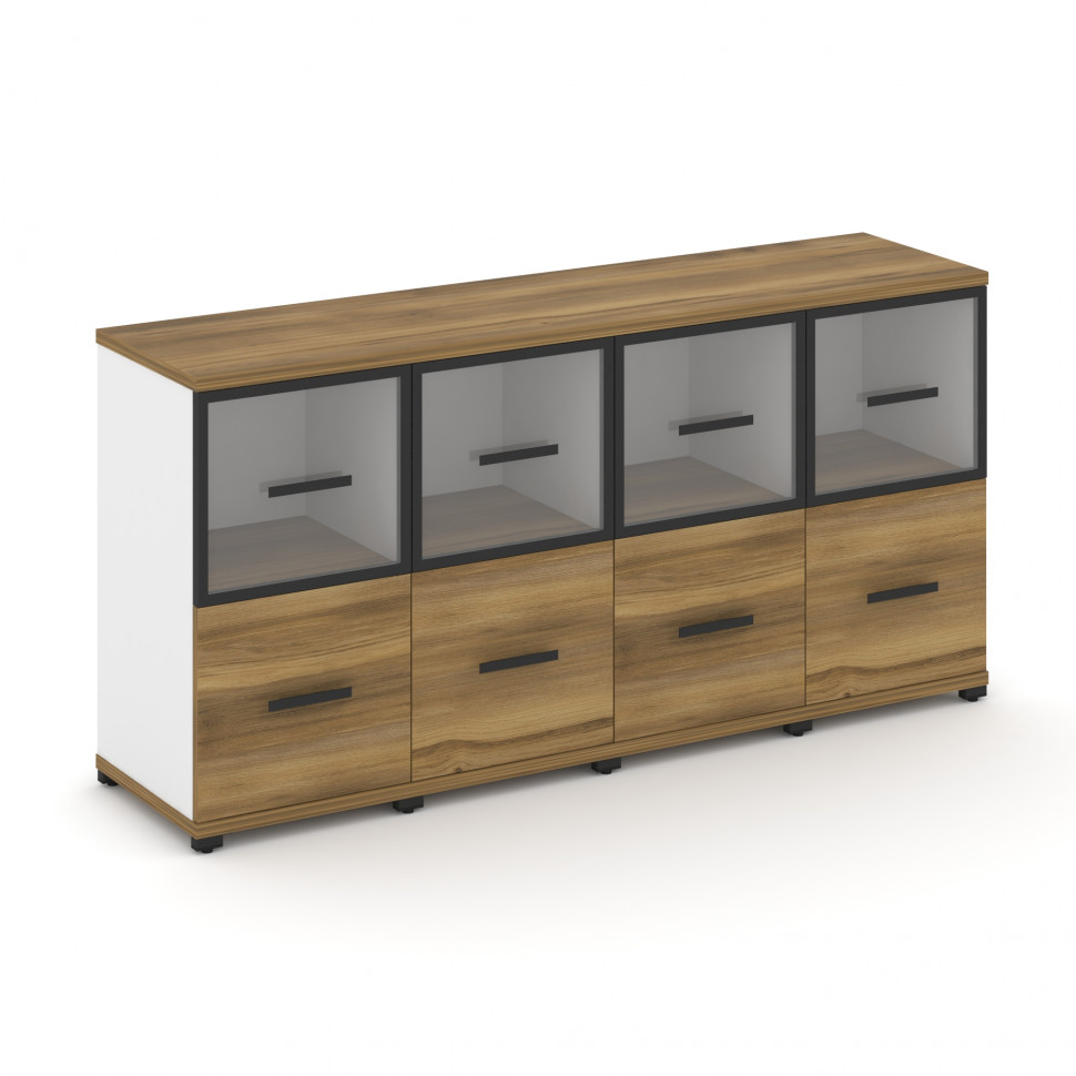 Concept Шкаф 4 узкие секции, 2 ниши CN.STU-242 RPB B Сандал Янтарный/Белый Бриллиант/Металл Черный/П