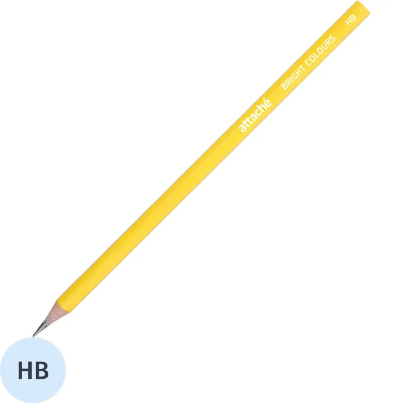 Карандаш чернографитный трехгр, Attache Bright colors, HB, желтый корпус