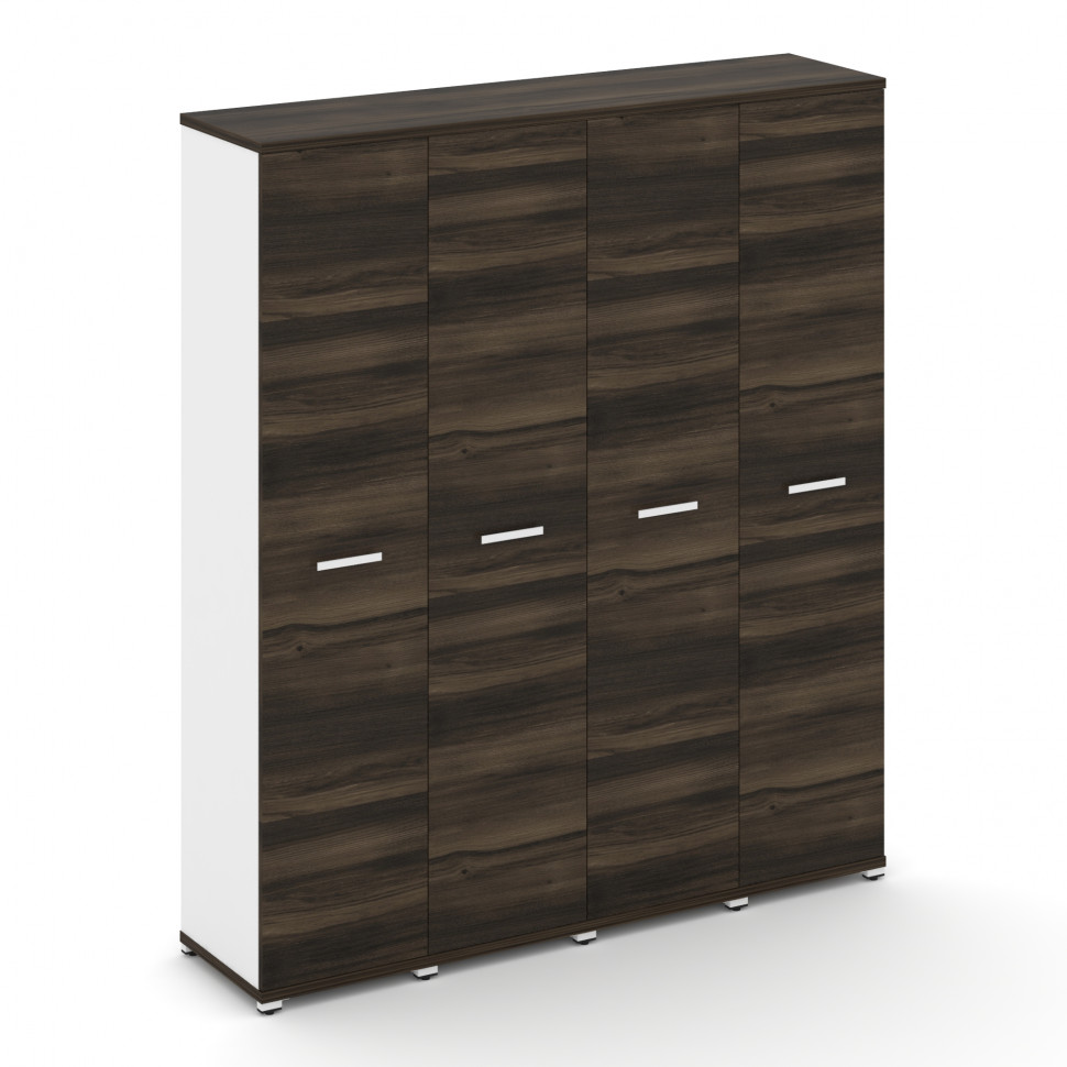 Concept Шкаф 4 узкие секции, 5 ниш CN.STU-548 W Дуб Мали/Белый Бриллиант/Металл Белый 1668*420*1922