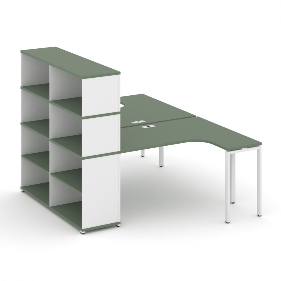 Concept Рабочая станция с опорным стеллажом с надставкой выс. CN.DSA-207 Кобо/Белый Бриллиант/Металл Concept Рабочая станция с опорным стеллажом с надставкой выс. CN.DSA-207 Кобо/Белый Бриллиант/Металл