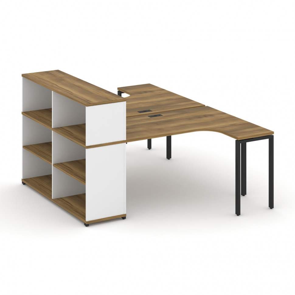 Concept Рабочая станция с опорным стеллажом с надставкой низ. CN.DSA-205 Сандал Янтарный/Белый Брилл