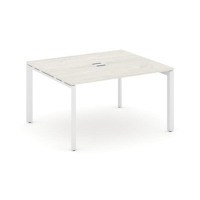 Style Project Стол переговорный SN-59P.SPRG-033 Дуб Наварра/Металл Белый 1380*1180*750
