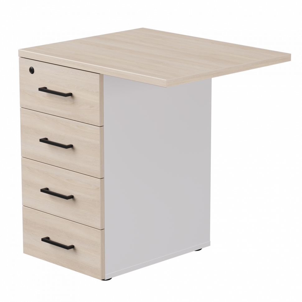 Тумба приставная Everprof EVO (ЭВО) с топом 710х600x755 Белый/Дуб Соната