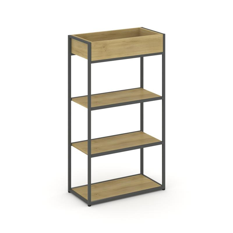 Rift Стеллаж металлический высокий приставной RF.STM-001 Дуб Винченцо/Металл Антрацит 596*350*1250
