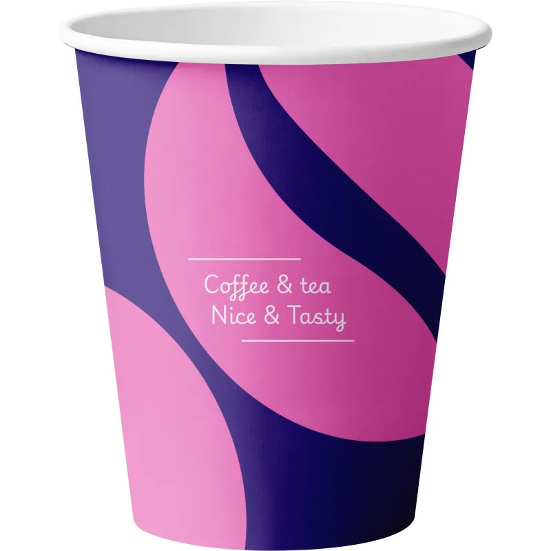 Стакан одноразовый бум. 1-сл Nice&Tasty mix 350 мл d-90 мм 50 шт/уп