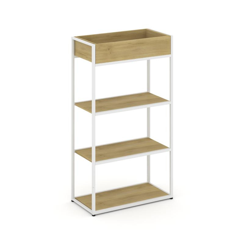 Rift Стеллаж металлический высокий приставной RF.STM-003 Дуб Винченцо/Металл Белый 796*350*1250