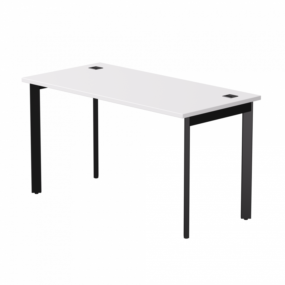Стол прямой Everprof EVO (ЭВО) на металлокаркасе 1380х670х755 мм опоры 45гр Белый/Черный