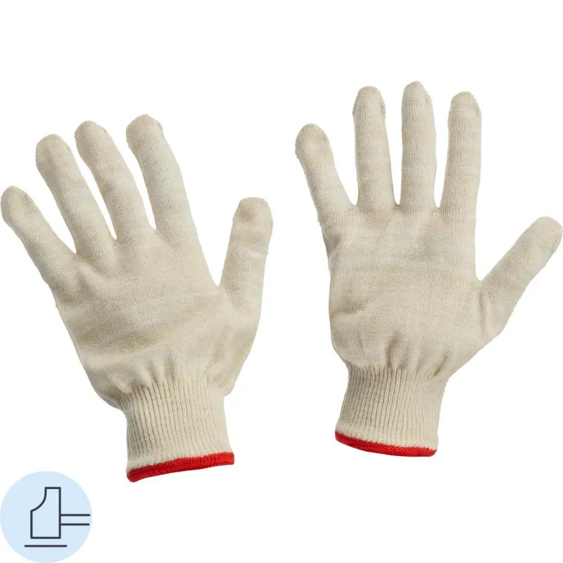 Перчатки защитные трикотажн КОМУС б/ПВХ 38г 13кл руч.оверл бел р.9(5пар/уп)