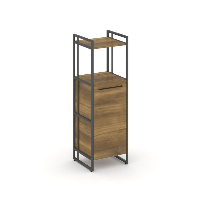 Rift Шкаф 3 ниши узкий RF.SU-32 (L) Сандал Янтарный/Металл Антрацит/Черный Ручки 420*396*1286