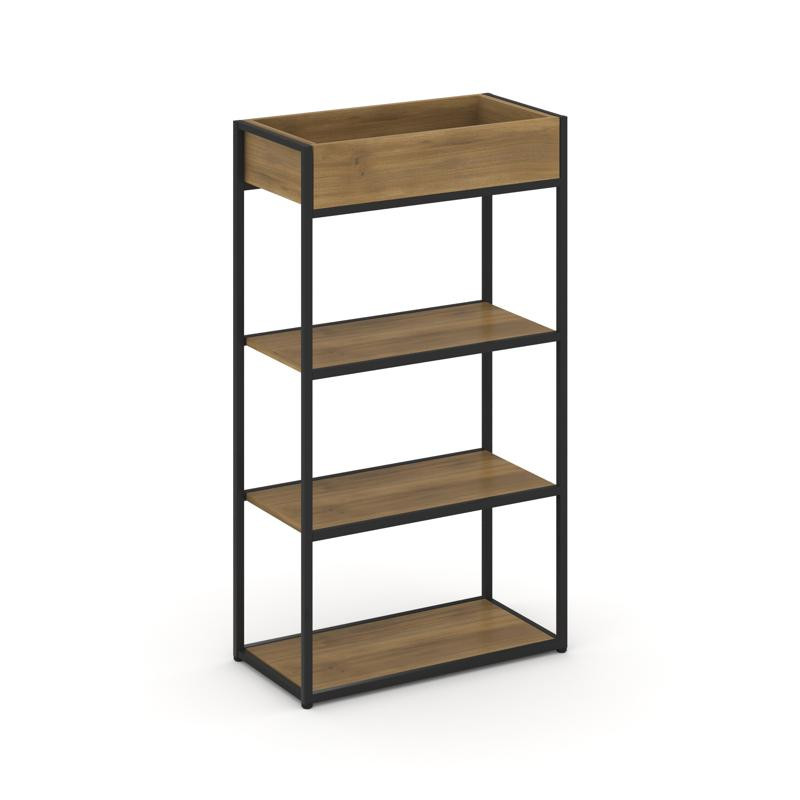 Rift Стеллаж металлический высокий приставной RF.STM-001 Сандал Янтарный/Металл Черный 596*350*1250