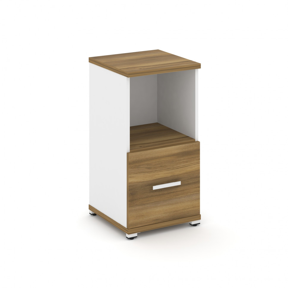 Concept Шкаф 1 узкая секция, 2 ниши CN.STU-211 W Сандал Янтарный/Белый Бриллиант/Металл Белый 420*42