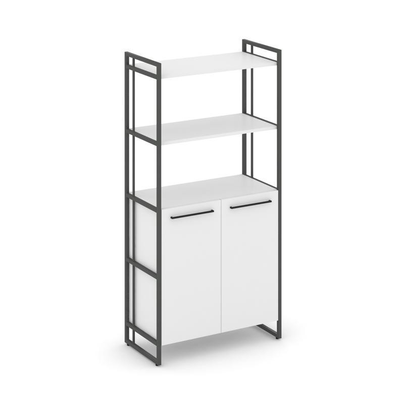 Rift Шкаф 4 ниши широкий RF.SS-44 Белый Бриллиант/Металл Антрацит/Черный Ручки 798*396*1648