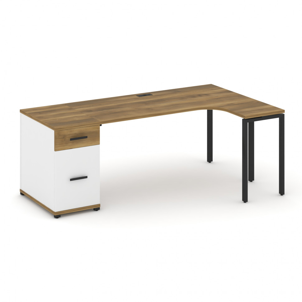 Concept Стол эргономичный CN.SA-404(R) B Сандал Янтарный/Белый Бриллиант/Металл Черный 2000*1180*750