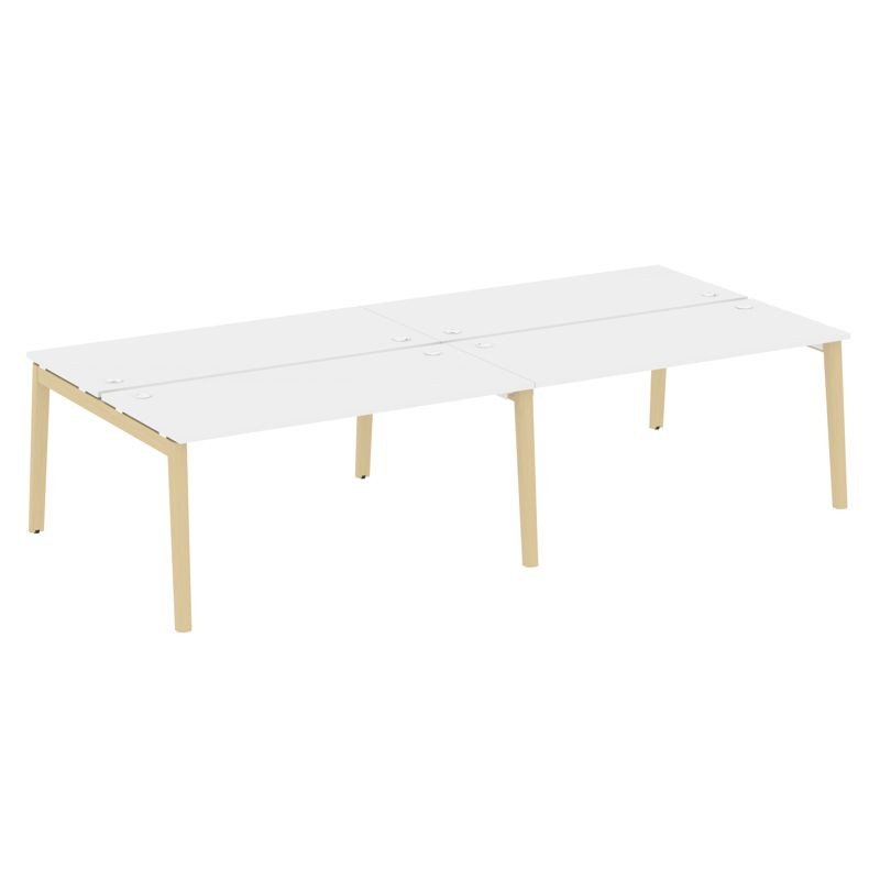 Onix Wood Рабочая станция OW.D.RS-4.4.7 Белый Бриллиант/Дуб Светлый/Металл Белый 3160*1475*750