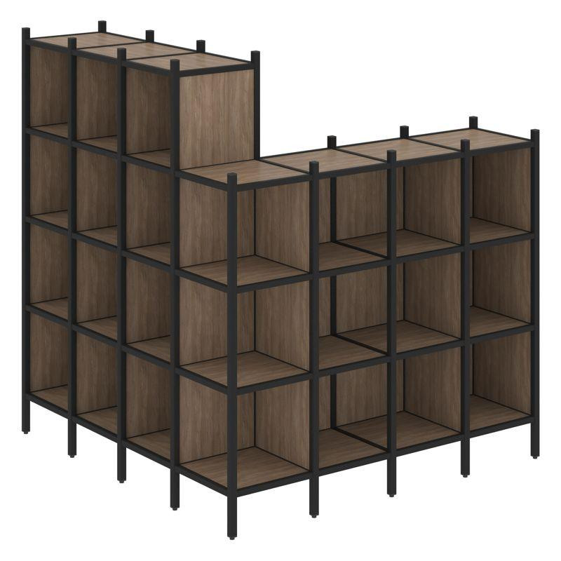 Loft Угловой внешний стеллаж наборный VR.L-60 Дуб Аризона/Металл Черный 1694*1694*1869