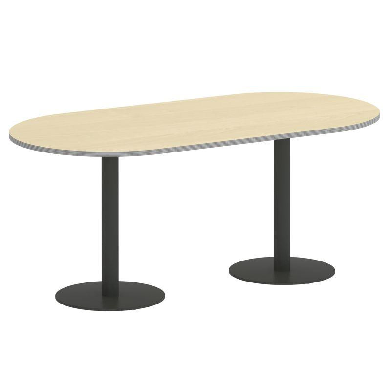 Riva Стол овальный А.СПРГ-3 Клен Металлик New/Металл Антрацит 1800*900*750