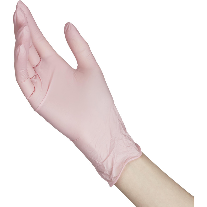 Перчатки нитрил. н/с н/о 3,5гр./шт роз FOXY-GLOVES S 50 пар/уп ШК8614/05454