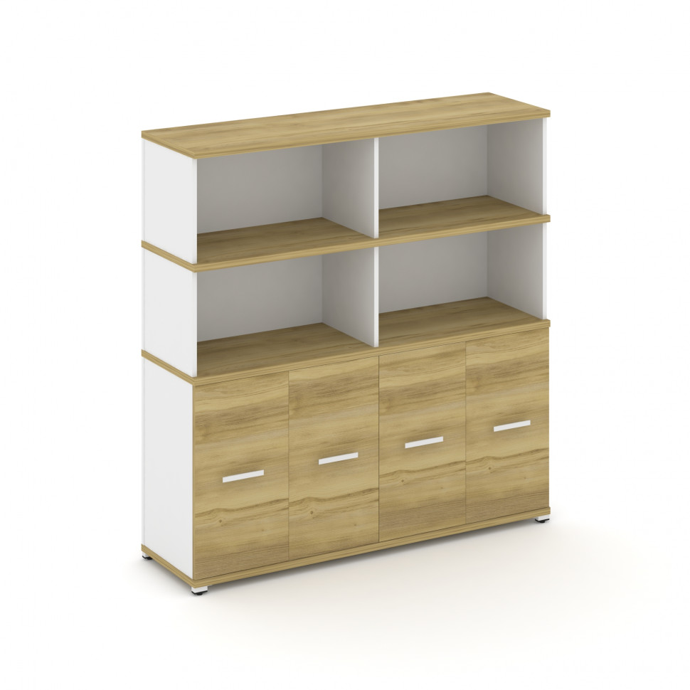 Concept Распаш. шкаф опорный/приставной с надставкой выс. CN.SOPR-008 W Дуб Винченцо/Белый Бриллиант