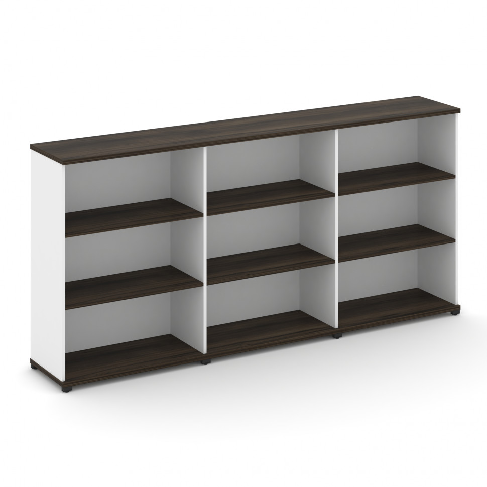 Concept Стеллаж 3 широкие секции, 3 ниши CN.STS-330 Дуб Мали/Белый Бриллиант/Металл Черный 2500*420*