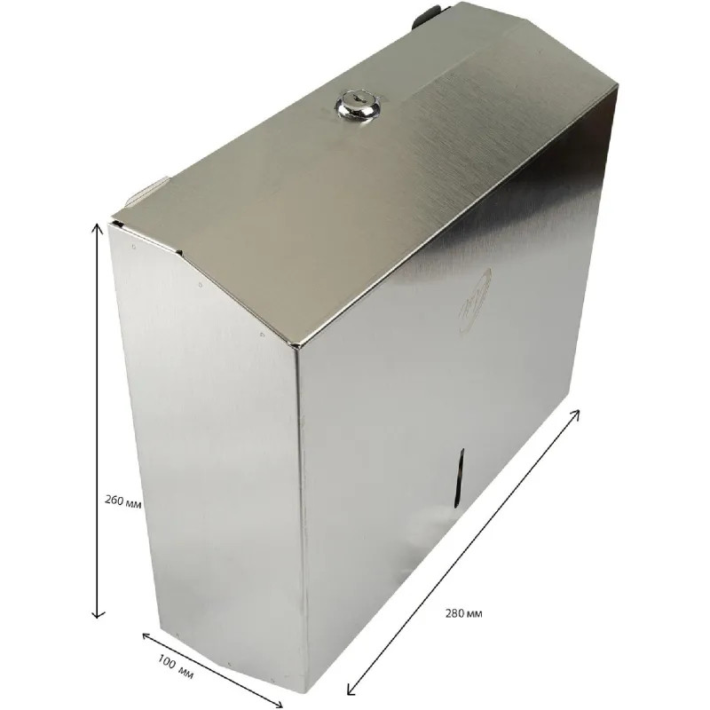 Диспенсер для полотенец лист Z, нерж. сталь, матовый, с ключом NV-2518