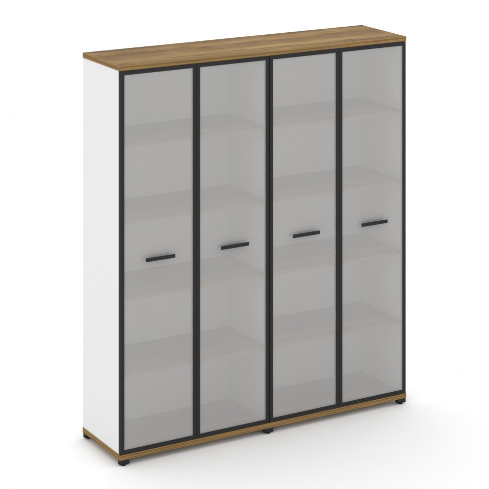 Concept Шкаф 2 широкие секции, 5 ниш CN.STS-528 RMB B Сандал Янтарный/Белый Бриллиант/Металл Черный/