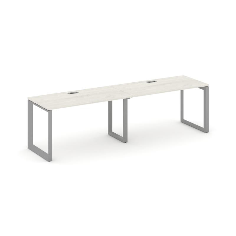 Style Project Рабочая станция односторонняя SN-59O.ORS-023 Дуб Наварра/Металл Серый/Серебро Заглушка